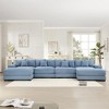 Aukfa Oversized 170" Modular Corduroy 4-Seater Sofa Set - Reversible Sectional Couch with Ottoman, Fabric Upholstery for Living Room - 2 of 4