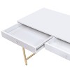 Gulches White High Gloss & Gold Finish Vanity Desk - 4 of 4