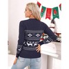 Family Matching Christmas Sweater Reindeer Snowflakes Knitted Ugly Crew Neck Pullover for Women/Men/Kids - 3 of 4