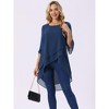 INSPIRE CHIC Women's High Low Hem Scoop Neck Asymmetrical 3/4 Sleeve Summer Top - 4 of 4