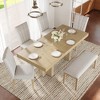 6 Piece Extendable Dining Table Set for 6, Farmhouse Dining Set Kitchen Table Set with 4 Upholstered Chairs & Bench - ModernLuxe - 2 of 4