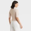 Women's Elbow Sleeve Mock Turtleneck Ribbed T-Shirt - A New Day™ - 2 of 4