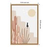 Amanti Art Cat with Cactus by Melloi Art Prints Canvas Wall Art Print Framed - 2 of 4