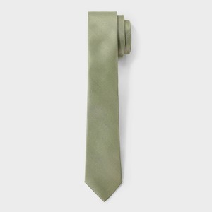 Men's Faux Linen Neck Tie - Goodfellow & Co™ Sage Green: Recycled Polyester, Woven, Solid Pattern - 1 of 3