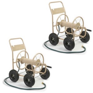 Liberty Garden 4 Wheel Pneumatic Tire Steel Frame Water Hose Reel Cart (2 Pack) - 1 of 4