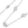 ELYA Women's Polished Cubic Zirconia Spheres Steel Necklace - 17.5" - 3 of 3