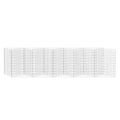 VidaXL Large Galvanized Steel Gabion Basket Planter