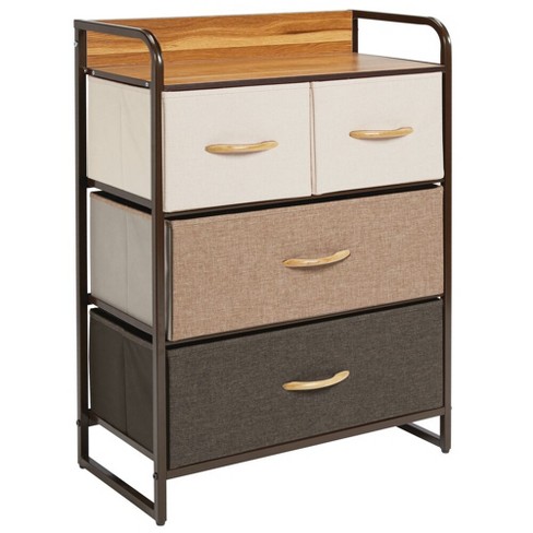 Mdesign Dresser Storage Chest 4 Fabric Drawers Multi Color Dark