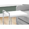 Monarch Specialties Accent Table C-Shaped End Side Snack Living Room Bedroom Metal Laminate Glossy White Chrome Contemporary Modern - 3 of 4