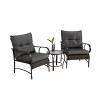 NicBex Outdoor Dining Table Set Wood/Glass Coffee Table with Rattan Rocking Chairs,Patio Furniture Set for Garden,Backyard,Porch - 2 of 4