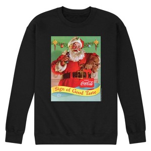 Men's - Coca Cola - Sip Of Good Taste Vintage Coca Cola Santa Graphic Fleece Sweatshirt - 1 of 4