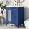 ChicFurnit Bathroom Storage Cabinets Bathroom Floor Storage Cabinet Functional Bathroom Cabinet with Drawer for Bathroom, Blue, 24"*18.3"*33.2" - 2 of 4