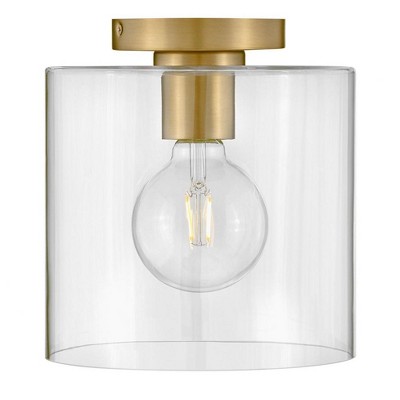 Pippa Clear Glass Brass 1-Light Flush Mount