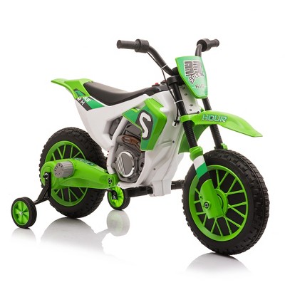 Infurnic Baby Walkers Kids Motorcycle with Support Wheels Builds Cycling Confidence for Ages 3-7, Safety Balance Trainer, Green, 20.25"*42"*26.75"