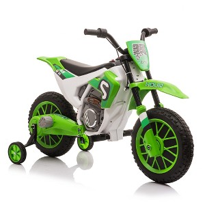 Infurnic Baby Walkers Kids Motorcycle with Support Wheels Builds Cycling Confidence for Ages 3-7, Safety Balance Trainer, Green, 20.25"*42"*26.75" - 1 of 4