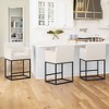 Arceso 27 Inch Counter Height Bar Stools, Modern Barstools , Black Metal Frames, Linen Fabric Upholstered Bar Stool for Kitchen Island, Home Bar - 3 of 4