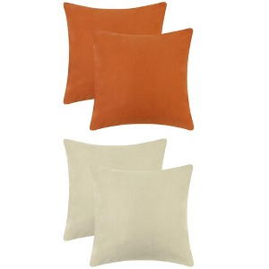 Unique Bargains Soft Solid Color Hidden Zippers Pillowcases for Bed Sofa 4 Pcs - 1 of 4