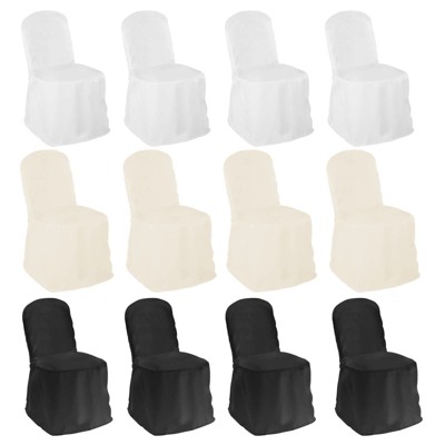 Lann's Linens 10 pcs Polyester Banquet Chair Covers for Wedding/Party - Cloth Fabric Slipcovers