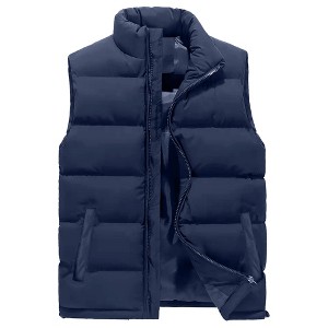 Spire By Galaxy Men's Modern Fit Heavyweight Puffer Bubble Vest - 1 of 2