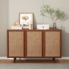 Chic Crate-Farmhouse Entryway Media Console – TV Stand w/ Doors & Shelves, Accent Buffet Sideboard for Entryway & Living Room Storage - 4 of 4