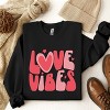 Simply Sage Market Women's Graphic Sweatshirt Love Vibes Stars - 3 of 3