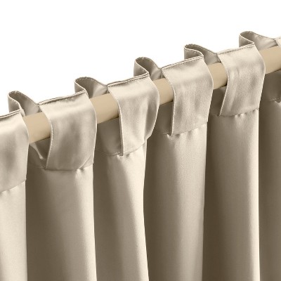 Putty Blackout Pleated Polyester Window Panel with Rod Pocket