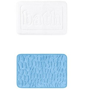 Unique Bargains 2Pcs Memory Foam Water Absorbent Quick Dry Non-Skid Bottom Soft Bathroom Rugs - 1 of 4