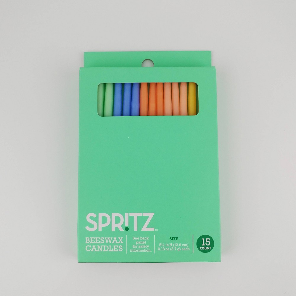 15ct 5.5 Beeswax Birthday Candles - Spritzâ„¢