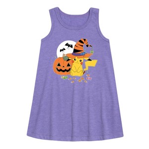 - Pokémon - Witch Pikachu With Candy Graphic Sleeveless Aline Dress - 1 of 3