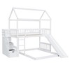 NicBex Twin Over Twin Bunk Bed with Safety Guardrail and Slide,House Loft Bed with Ladder,Modern Bunk Beds,Noise Reduced Bunk Beds for Bedroom - 2 of 4