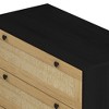 Gulches 30.31" 3-Drawer Rope Woven Storage Cabinet - Black MDF with Pine Legs, Freestanding Dresser for Bedroom, Living Room, Dining Room, Hallways - 3 of 4