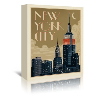 Nyc Deco Skyline by Anderson Design Group Wrapped Canvas - Americanflat - 5" x 7"