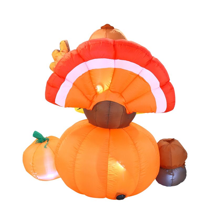 Joiedomi 6 ft Turkey on Pumpkin Inflatable, 3 of 4