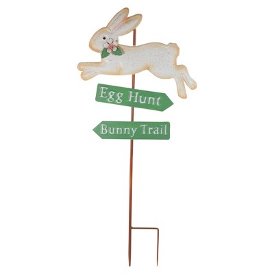 Northlight 25.5" Easter Egg Hunt and Bunny Trail Outdoor Metal Spring Yard Stake