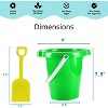 4E's Novelty 6 Pack Beach Buckets with Shovels – 7.5" Sand Buckets Bulk for Kids Play - 4 of 4