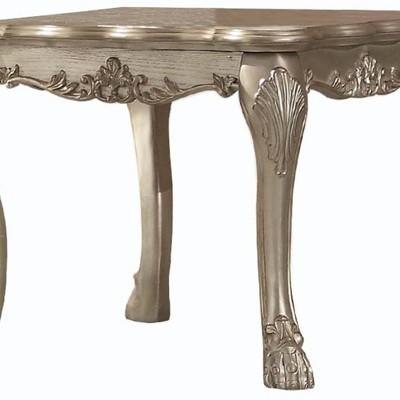 28" Gold Patina Wood Veneer Rectangular End Table