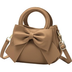 Purses for Women Crossbody Bag, Vegan Leather with Top Carry Handle and Cute Bow Knot - 1 of 4