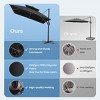 Crestlive Products 11 ft Square patio Double Top Cantilever Umbrella with Base set Outdoor 360 Rotation 6 Heights Adjustable Offset Umbrella - 4 of 4