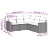 vidaXL Patio Sofa Set with Cushions Outdoor Furniture 5 Piece Poly Rattan - Gray Without Table - 3 of 4