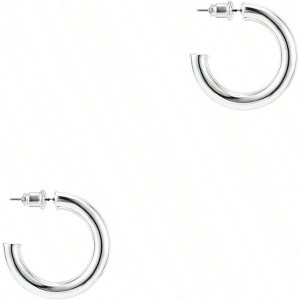 Gold Hoop Earrings, 3.5mm Thick Infinity Loops, Lightweight Women's Earrings - 1 of 4
