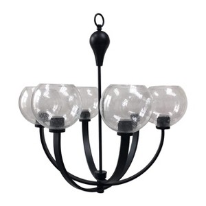 Yosemite Home Decor Orion 6-Light Transitional Chandelier in Matte Black Finish with Clear Seeded Glass Bowl Shades - 1 of 4