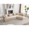 SeaCamel Modular Sofa: Modern Minimalist, free-combination upholstered design, round fiber + anti-wrinkle fabric, creamy white, expandable dimensions - 4 of 4