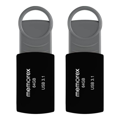 Memorex 64GB USB 3.1 2pk Flash Drive - Black_4