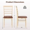 Costway Wooden dining chair set of 2/4 with rubber wood frame padded seat for kitchen - 3 of 4
