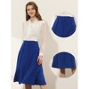 Allegra K Women's High Waist Stretch A-Line Pleated Flared Skirt - 2 of 4