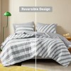 3Pcs Stripe Pattern Soft & Fluffy Comforter Set, Lightweight Fabric Trendy Design Bed Set with Matching Shams for Year-Round Use - 4 of 4