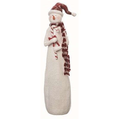 Transpac Resin White Christmas Large Tall Scarf Snowman Figurine