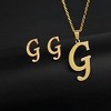 Initial Letter Pendant Necklace Earrings Set for Women Gold Plated Stainless Steel by Ginger Lyne - 2 of 4
