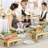 Roll Top Chafing Dish, 9QT Stainless Steel Buffet Server with Visible Lid,Water Pan & Fuel Holder-Ideal for Parties, Weddings & Catering Events, Gold - 4 of 4