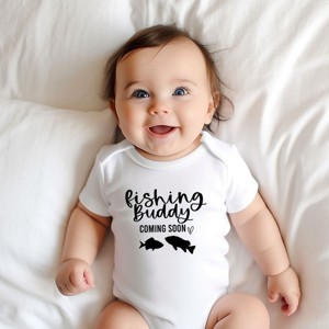The Juniper Shop Fishing Buddy Coming Soon Baby Short Sleeve Bodysuit - 1 of 4
